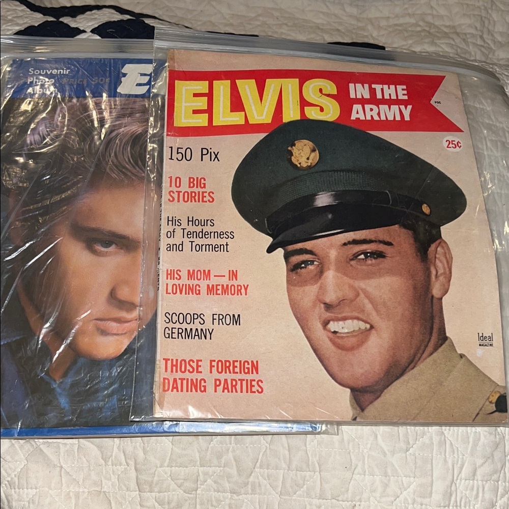RARE 1959!Elvis Presley In the Army Magazine & 1956 fan club Souvenir book